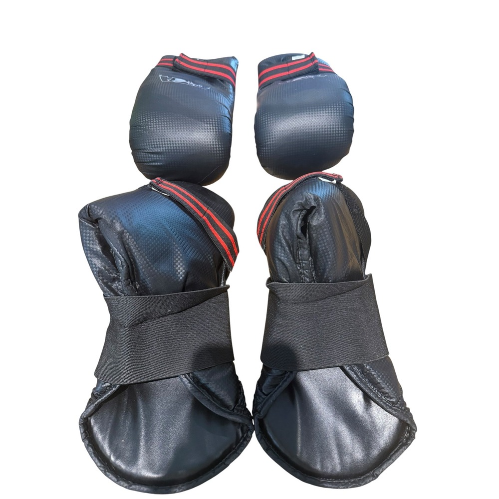 ATA Martial Arts Sparring Gear Set Kids Hand Guards L Foot Guards 1.5 Black